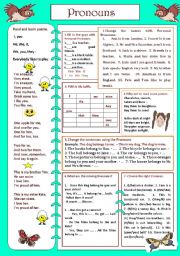 English Worksheet: Pronouns (Personal, Possessive..)