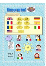 English worksheet: Where are you from?