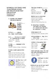 English Worksheet: 6TH GRADE ENGLISH EXAM FOR MY ENGLISH COURSE BOOK