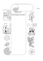 English Worksheet: Make a Fathers Day bookmark