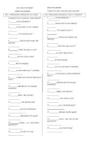 English Worksheet: DO/DOES WORKSHEET