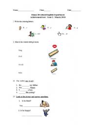 English worksheet: Spelling,Grammar and Writing