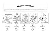 English Worksheet: Weather conditons