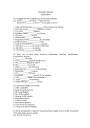 English Worksheet: Present simple (affirmative sentences)