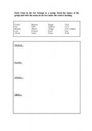 English Worksheet: Noun