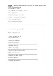 English Worksheet: comparative