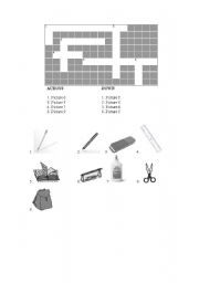 English worksheet: School objects