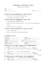 English Worksheet: English Test 7th grade