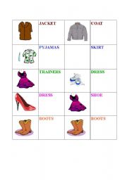 English worksheet: Clothes dominoes