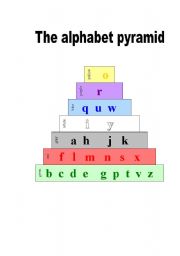 English Worksheet: The alphabet pyramid