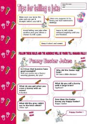 English Worksheet: Funny Easter Jokes & Tips 