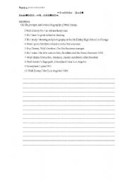 English worksheet: writing biographies 