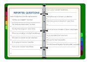 English Worksheet: reported questions