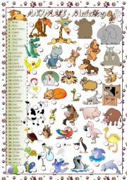 English Worksheet: ANIMALS - MATCHING