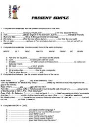 English Worksheet: Present Simple