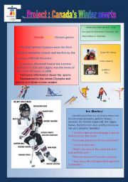 Project : canadas winter sports ( web quest /game/ writing/presenting..) 