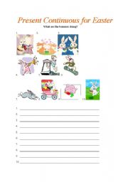 English worksheet: Present Continuous for Easter