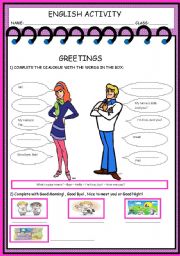 English Worksheet: Greetings