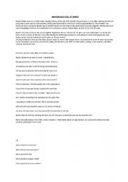 English Worksheet: OLDEST WORKING MAN 