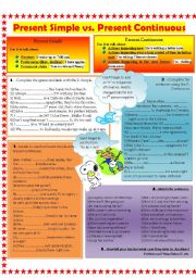 English Worksheet: Present Simple Vs. Present Continuous