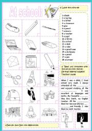 English Worksheet: at school