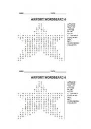 English Worksheet: airport wordseach