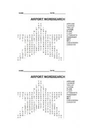 English worksheet: airport wordseach