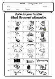 English Worksheet: LISTENING ACTIVITY FOR KIDS