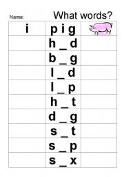 English Worksheet: Short i sound