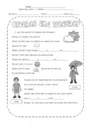 English Worksheet: Clothes and Weather