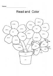 English Worksheet: Flower Coloring