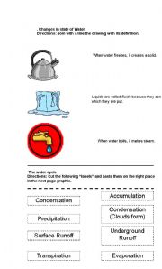 Science, the Water, States, cycle, cause and effect