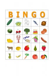 English Worksheet: Food Bingo card#3