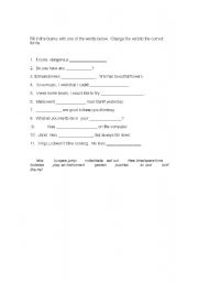 English Worksheet: hobbies using gerunds  or infinitives