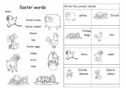 English Worksheet: Easter words