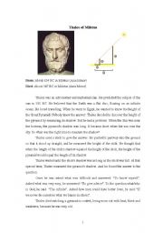 English worksheet: Thales: A Greek mathematician and philosopher