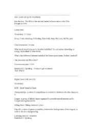 English Worksheet: Basket Ball lesson plan