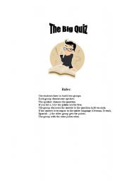 English Worksheet: The Big Quiz