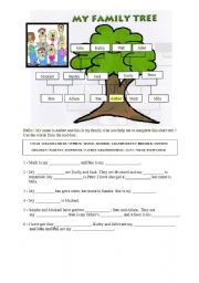 English Worksheet: My family tree