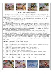 English Worksheet: THE ANT AND THE GRASSHOPPER 2