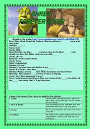 English Worksheet: Shrek: forever after. Activity based on the trailer. 