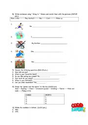 English Worksheet: 6TH GRADE II. TERM I. WRITTEN EXAM 2ND PART