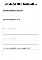 English worksheet: Wishing well evaluation