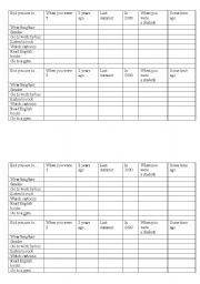 English worksheet: used to