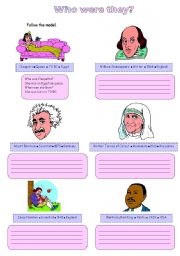 English Worksheet: Famous people - Simple Past