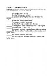 English worksheet: True /false exercise 