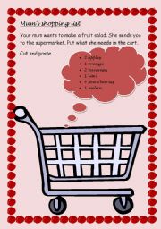 English Worksheet: Mums shopping list