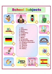 English Worksheet: School subjects (15.03.10) 