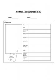 English Worksheet: This is a written and speaking test 
