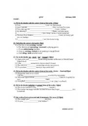 English worksheet: grammar test